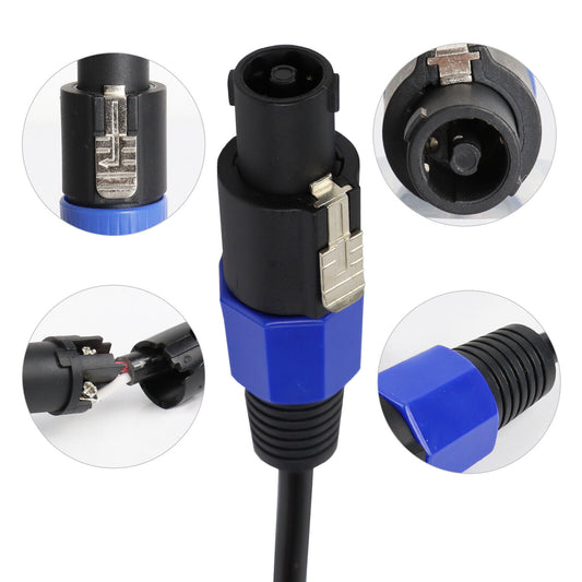 15Meter Speakon to Speakon Cables Wire Professional Speaker Audio Amplifier Cord